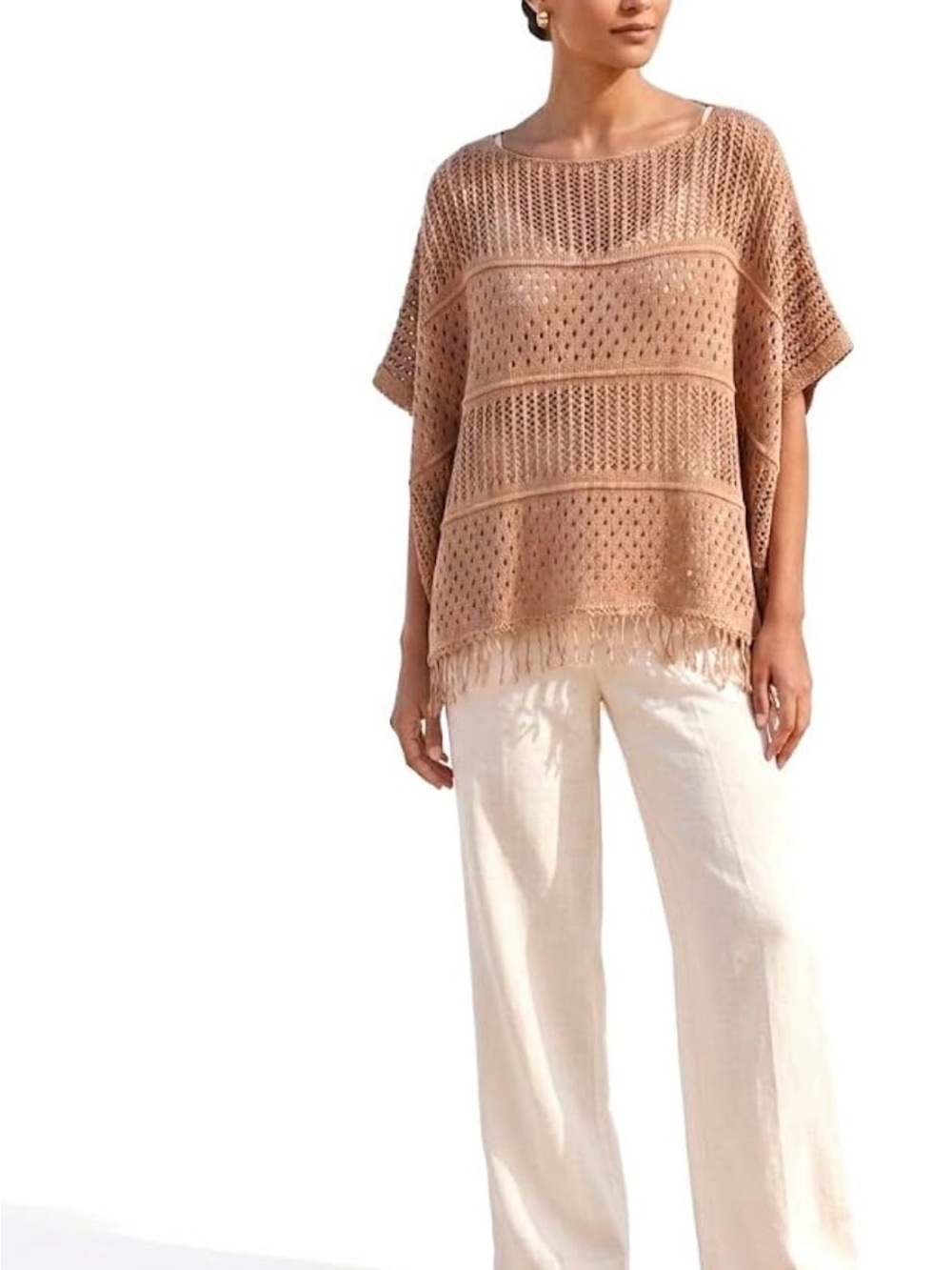 Boho Crochet Knit Poncho